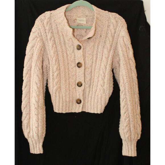 Doen Cardiff Cable Knit Button Front Sweater  size M - Picture 2 of 9